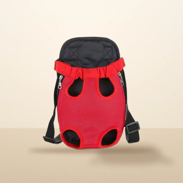 Calm travel carrier backpack in red, legs-out mesh